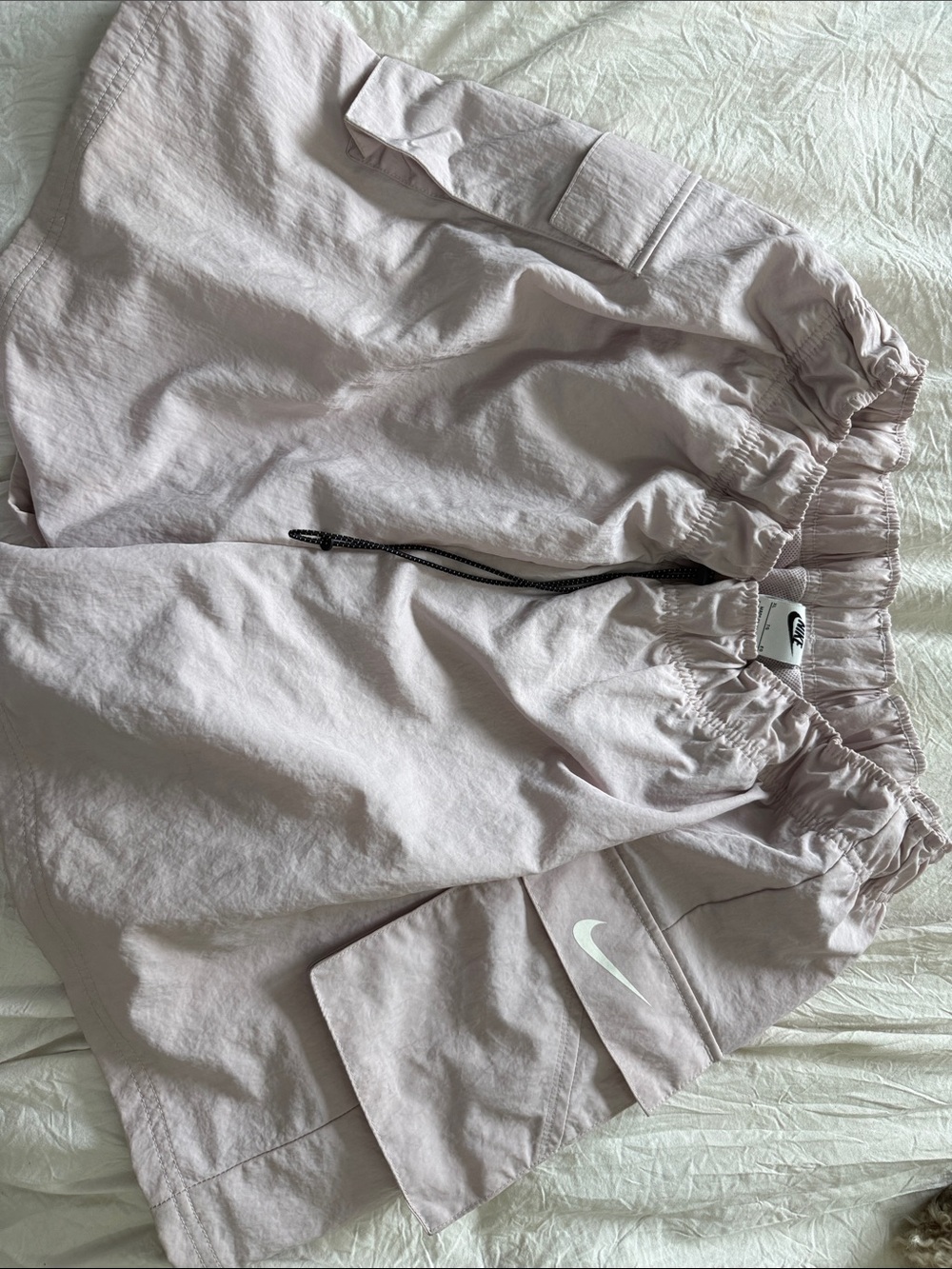 Nike Pale Pink Cargo Shorts with Elastic Waist and Drawcord